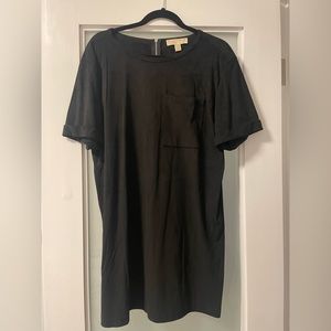 Michael Kors t-shirt dress with pocket black faux suede